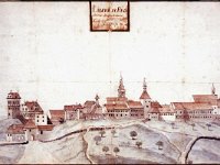 Veduta. Zagreb, 1792. godine, akvarel Ljudevita Bužana  Izgled kule Lotrščak se može vidjeti i na akvarelu iz 1792. godine. Tada kula ima dva kata (gornji kat dva, donji jedan prozor), a na vrhu krova nalazi se i mali tornjić s baroknom lukavicom.